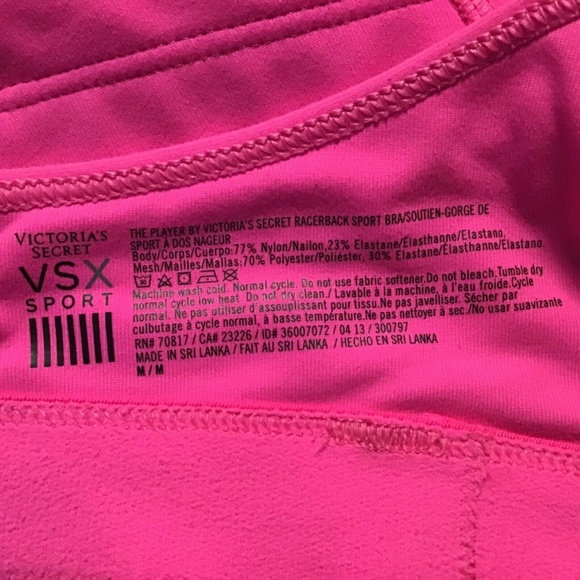 ❌SOLD❌ VSX Player Racerback Sports Bra Neon Pink - Picture 5 of 5